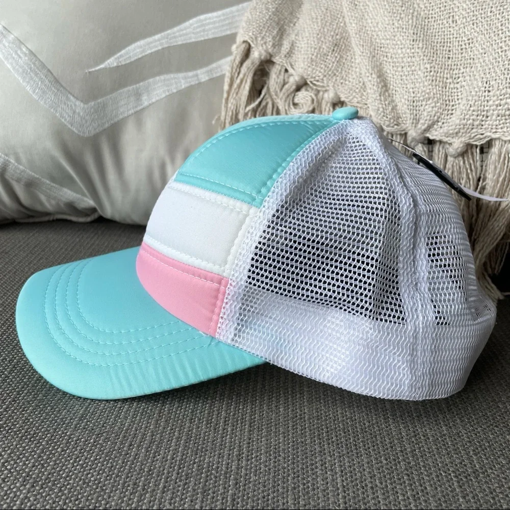 Empyre Aleksia Quilted Chevron Trucker Hat Pastel Colorblock Women’s Snapback